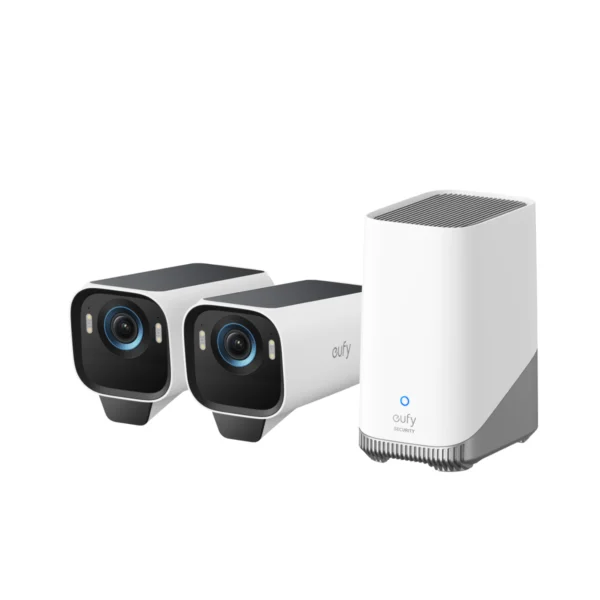 Eufycam S3 Pro 2-Cam Kit with Solar Power Black White