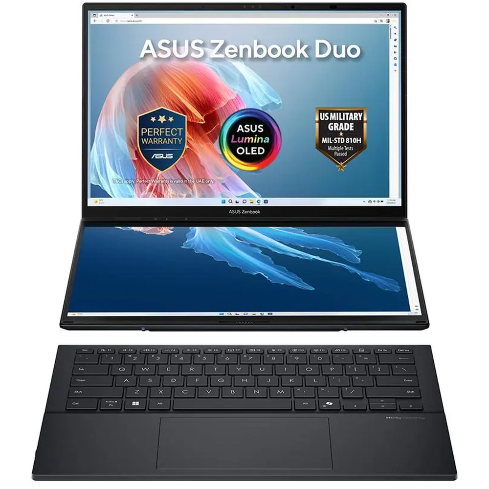 ASUS Zenbook Duo Laptop with Dual 14in FHD OLED Touchscreens