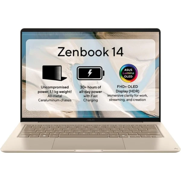 ASUS Zenbook 14 Laptop UX3480QA-U1158W Zabriskie Beige