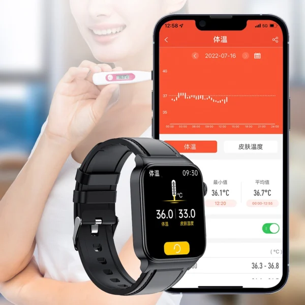 ECG Monitoring Sports Smart Watch with Silicone Band