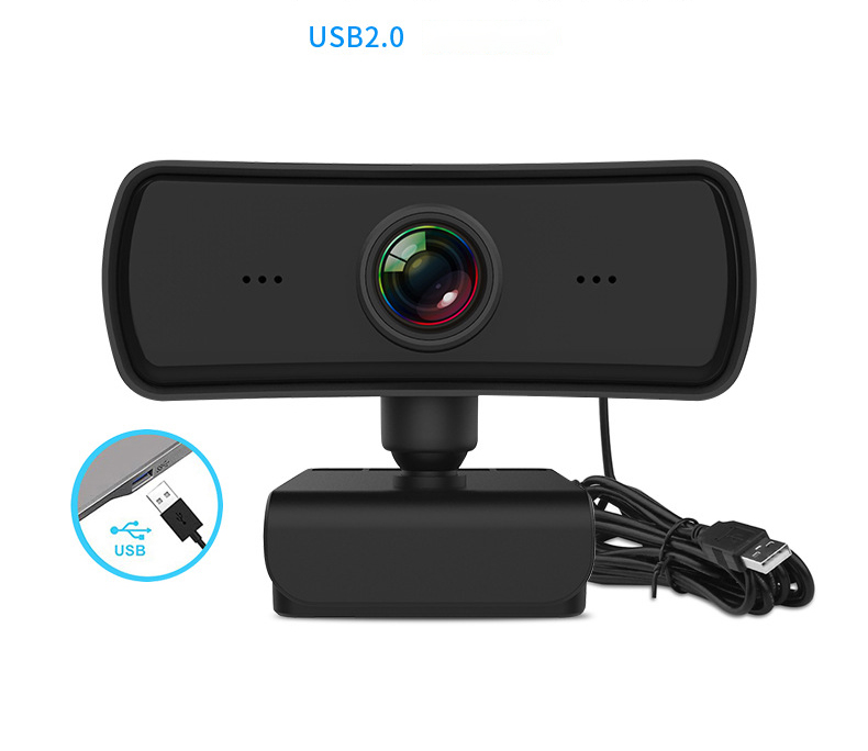 Live USB computer camera front view with lens