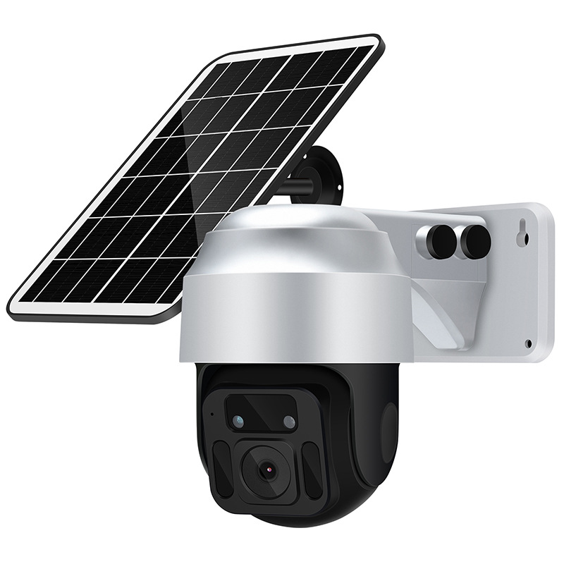 Solar powered wireless WiFi surveillance camera front view