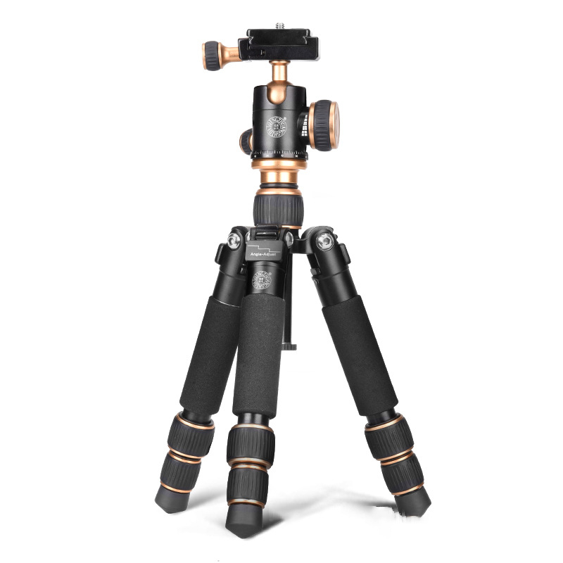 Portable black multifunction camera tripod fully extended