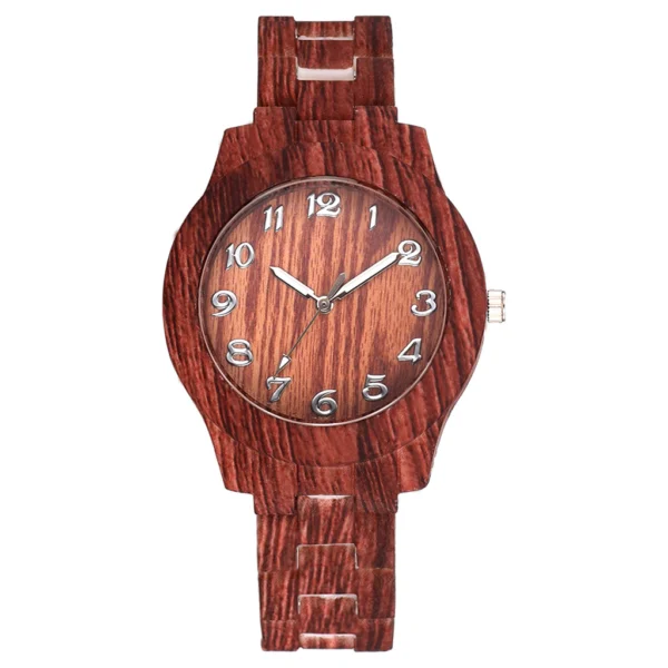 Men and Women Couple Quartz Watches Wood Grain Style