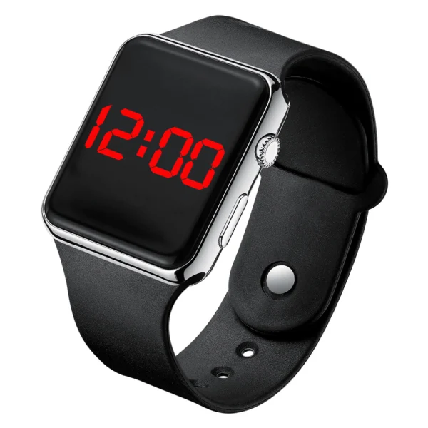 Square Electroplated LED Digital Watch with Dual Display