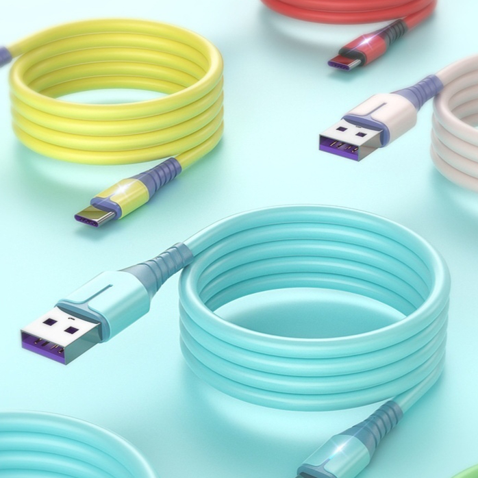 Fast Charging Silicone Data Cable with Light for Phones