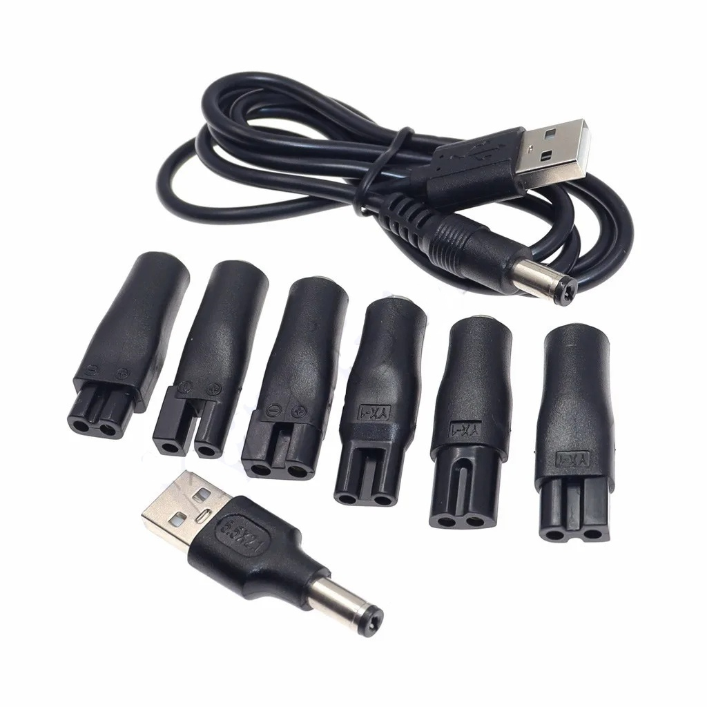 Eight-shaped two-hole USB converter shaver adapter front view