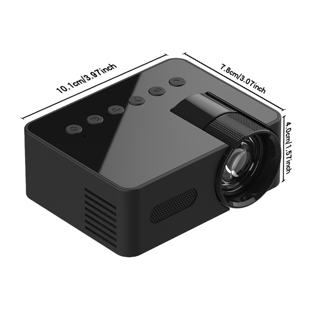 YT100 mini portable home projector front view black