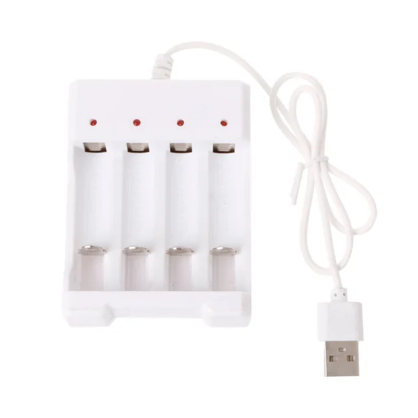 Universal 4-Slot USB Battery Charger Adapter 1.2V