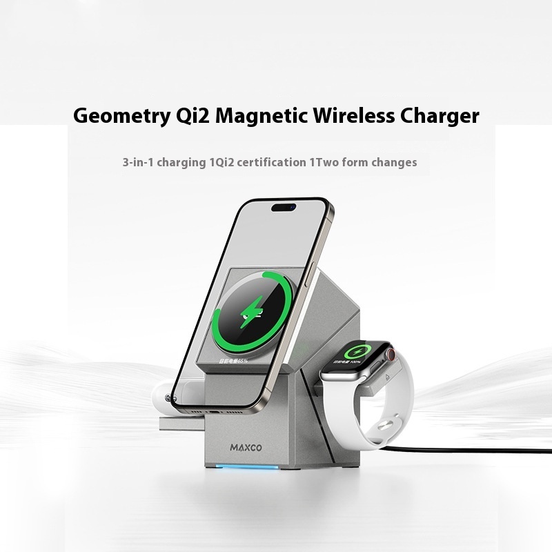 Qi2 Protocol Magnetic Touch Rotating Wireless Charger front view