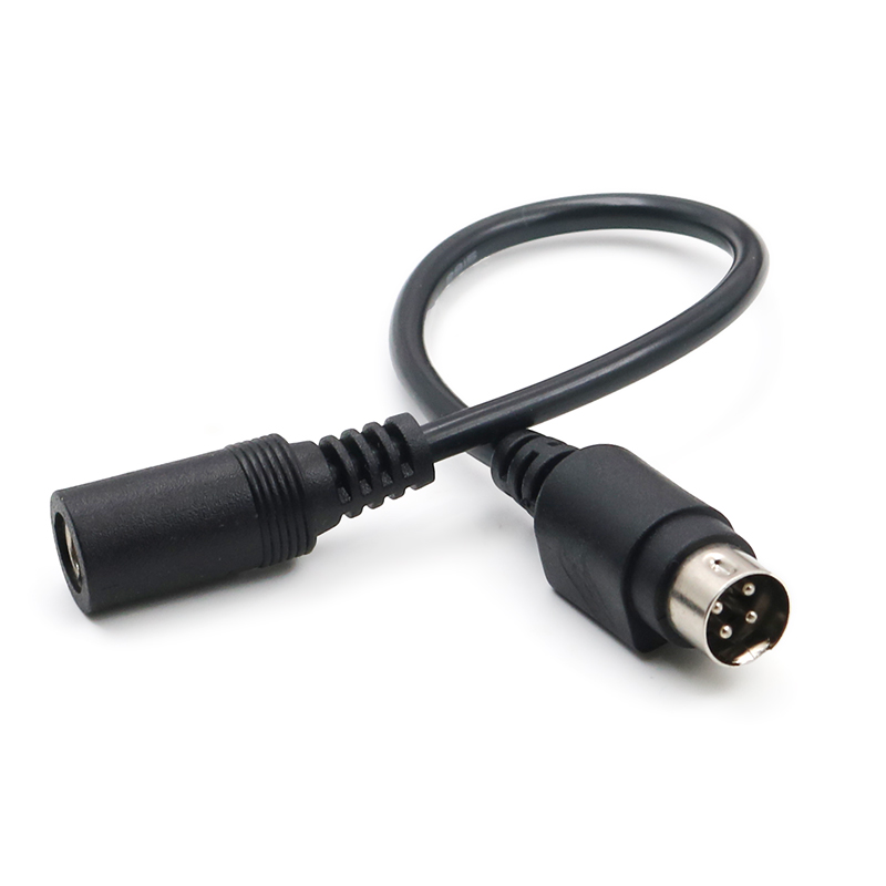 TV Recorder Power Cord DC4 Pin to 5.5x2.5mm round plug adapter cable black