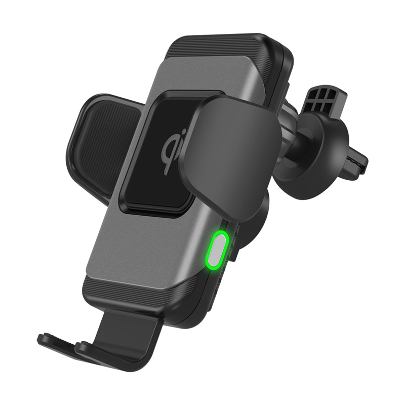 10W fast wireless car charger grey front view