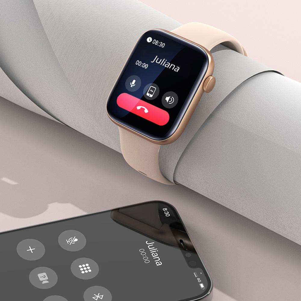 Full screen sports smartwatch in black showing time and notifications