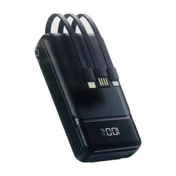Aspor Portable 20000mAh Power Bank with Built-in Cable