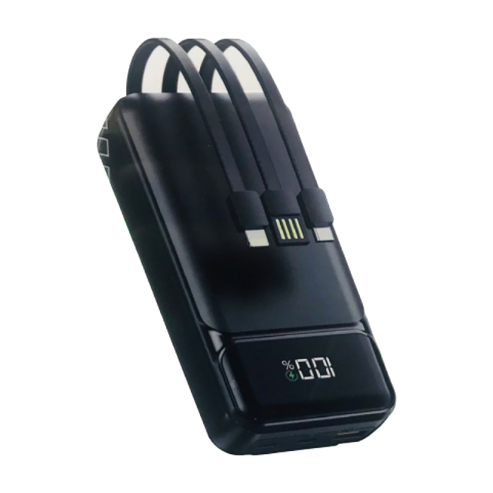 Aspor Portable 20000mAh Power Bank with Built-in Cable