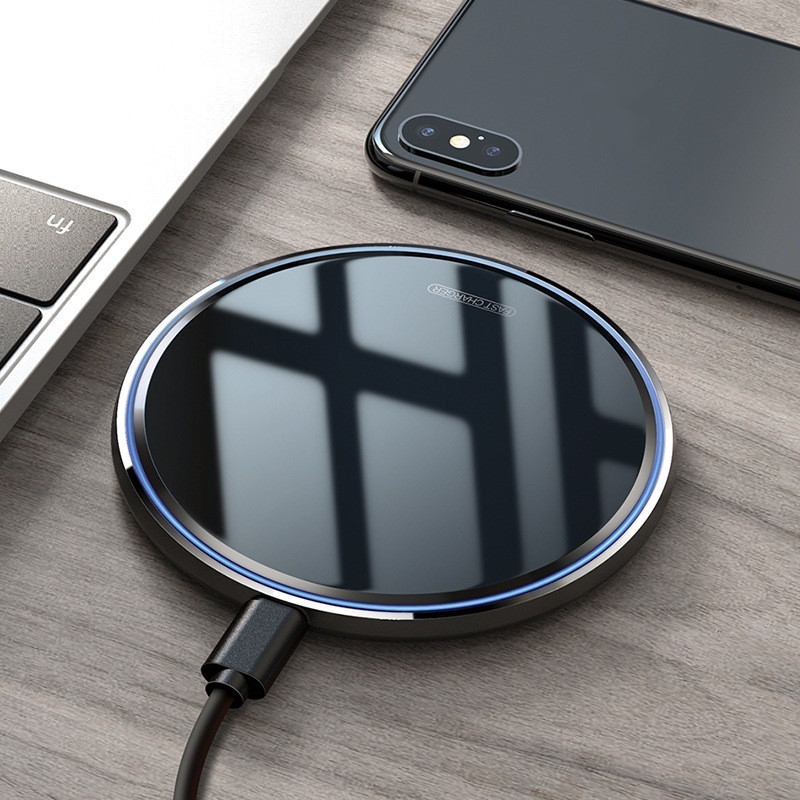 10W mirror wireless charger black color box front view