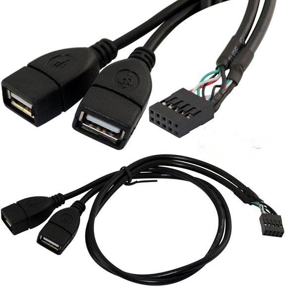 USB Dual AM-head 2.0 Data Cable 50cm Black