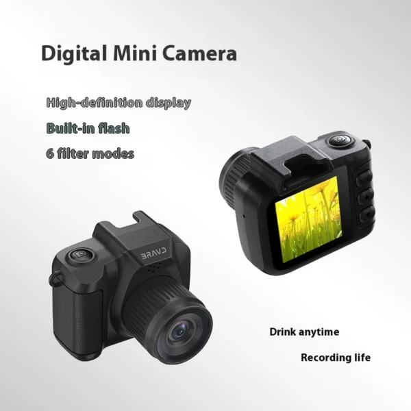 Retro Student Party Small HD Sports Camera Black