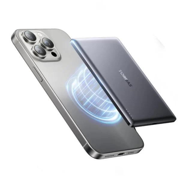 TORRAS MiniMag 5000mAh Magnetic Wireless Power Bank Grey