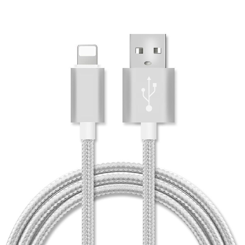 3.1A fast charging USB cable silver for iPhone