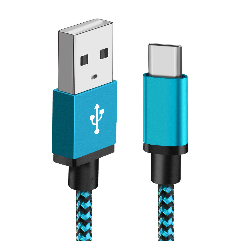 Snake Pattern Nylon Circular Braided Data Cable in multiple colors
