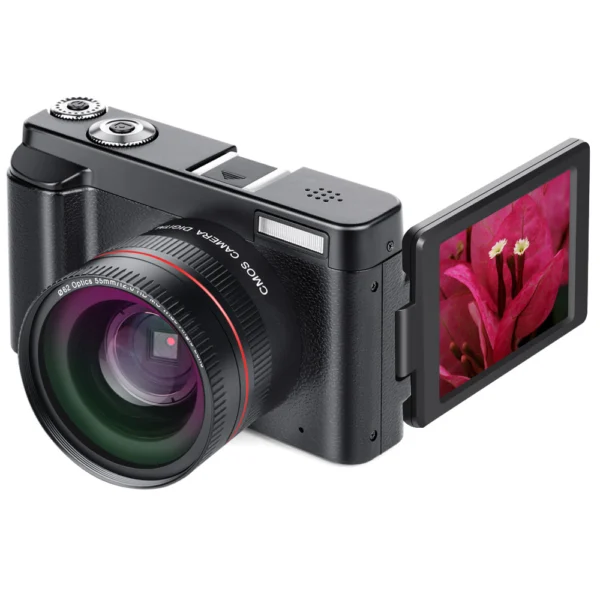 HD WIFI SLR Camera with 3-Inch Flip Screen and 24MP CMOS