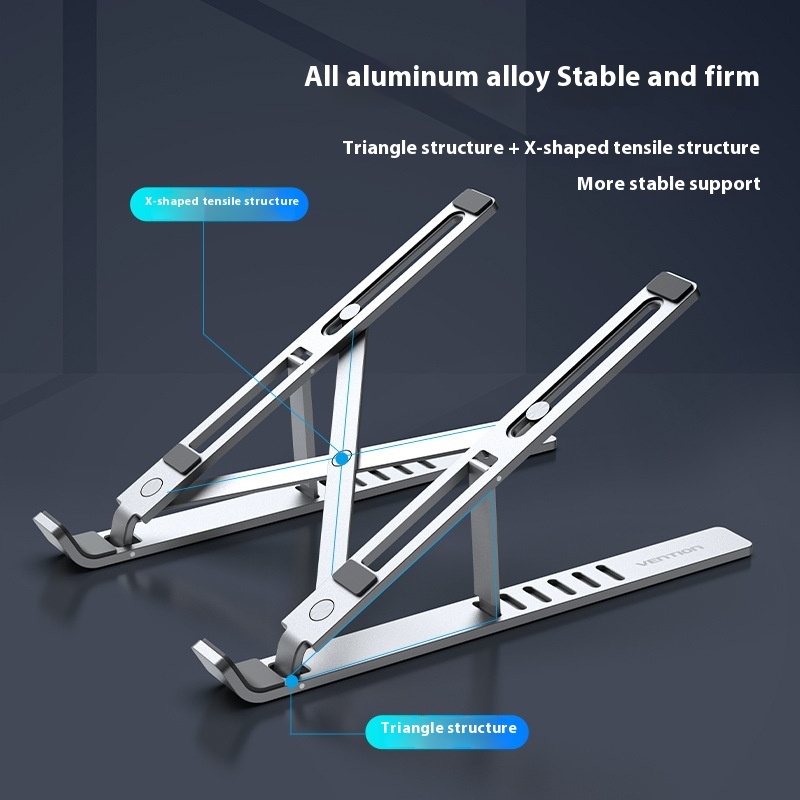 Aluminum alloy laptop stand front view