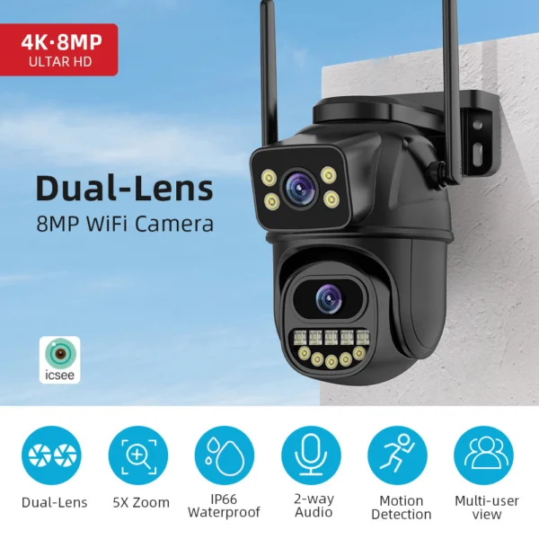 Wireless Binocular Gun Ball Linkage Surveillance Camera
