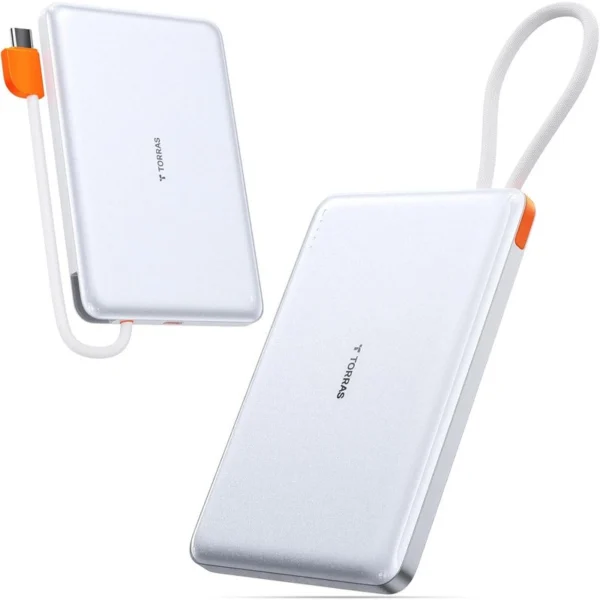 TORRAS PebbleLink 10000mAh Fast Charging Power Bank White