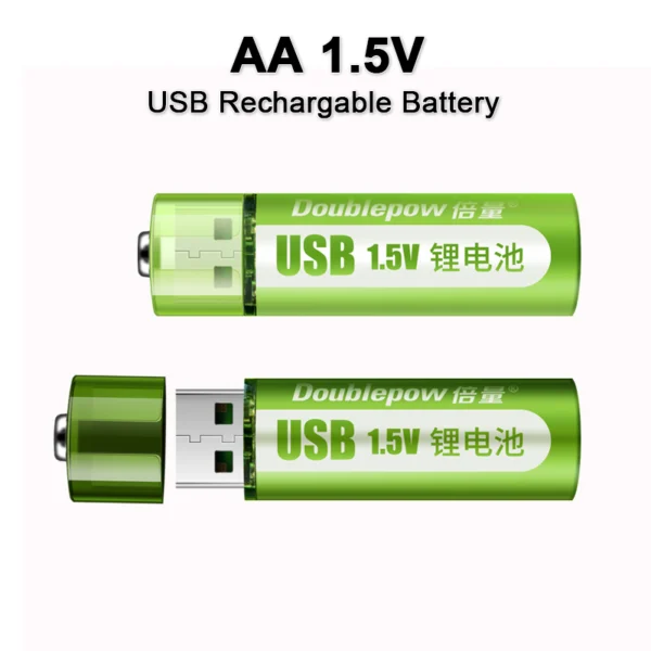 USB Rechargeable 1.5V AA Lithium Battery Large Capacity