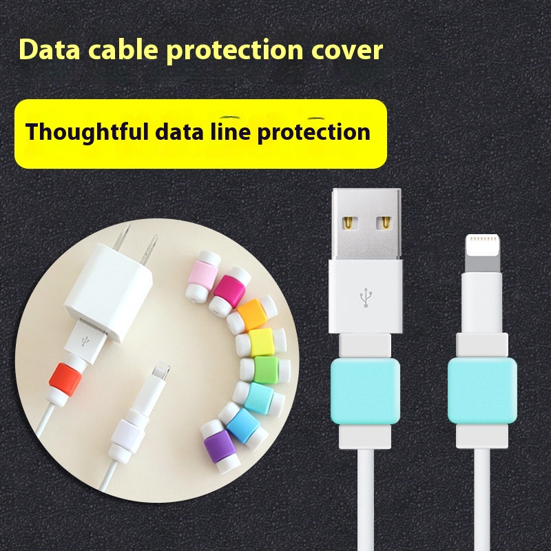 Square USB cable protection sleeve in assorted colors