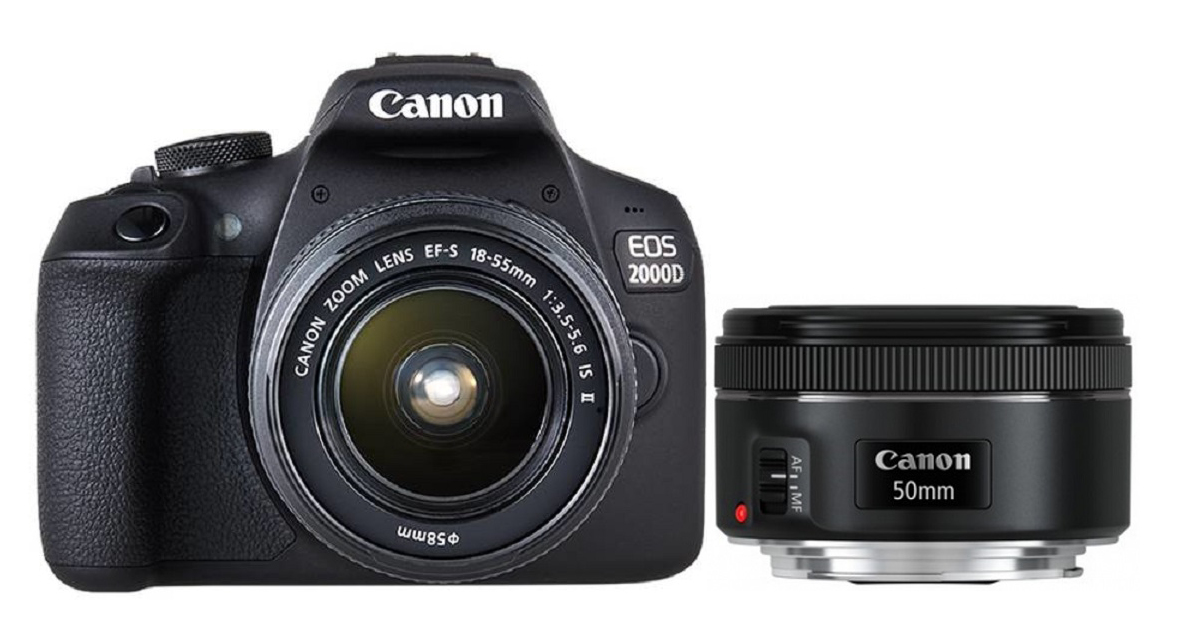 Canon EOS 2000D DSLR with 18-55mm & 50mm STM Lenses Kit