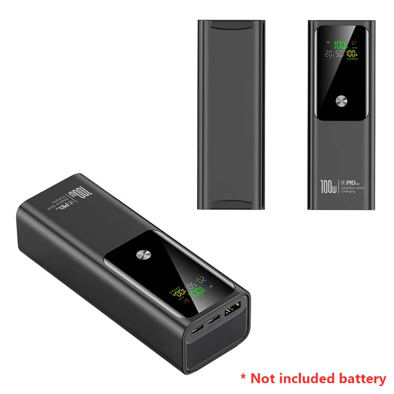DIY power bank case with transparent body and LED display