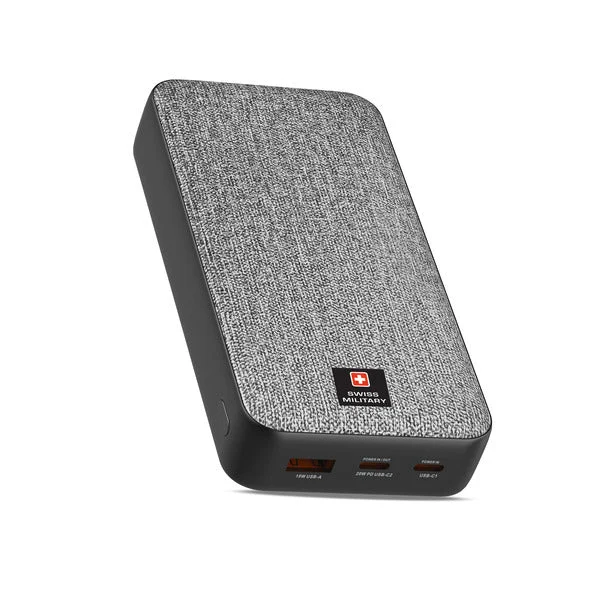 Swiss Military 20000mAh 20W Fast Charging Power Bank Gray