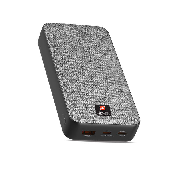 Swiss Military 20000mAh 20W Fast Charging Power Bank Gray