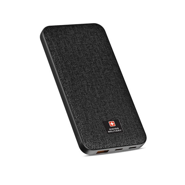 Swiss Military 10000mAh Power Bank with 20W Fast Charging Black