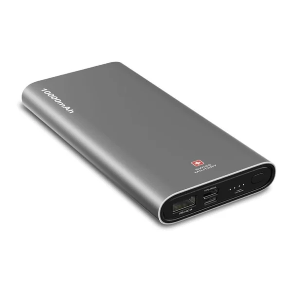 Swiss Military 10000mAh 35W Power Bank with Built-in Cable Silver