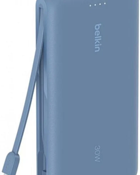 Belkin 20000mAh Power Bank PD 30W with Built-in USB-C Cable Blue