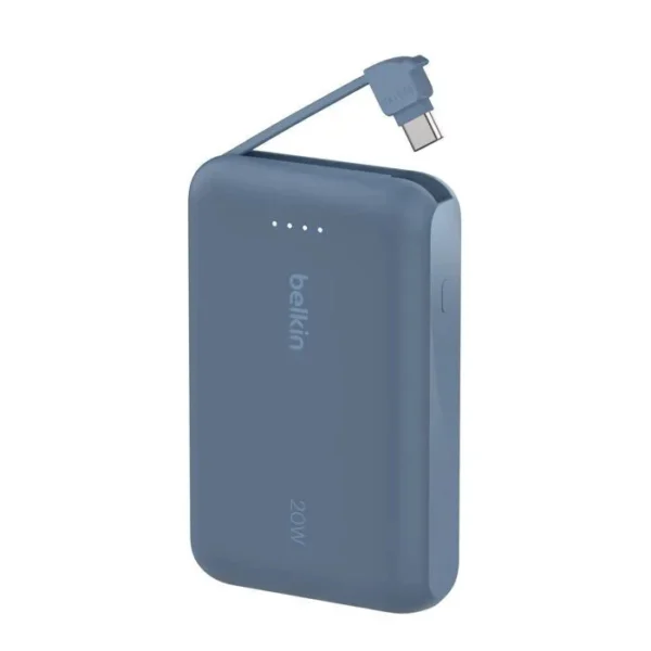 Belkin 10000mAh Power Bank PD 20W with Built-in USB-C Cable Blue