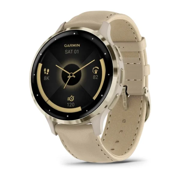 Garmin Venu 3S Fitness Smartwatch with Leather Band
