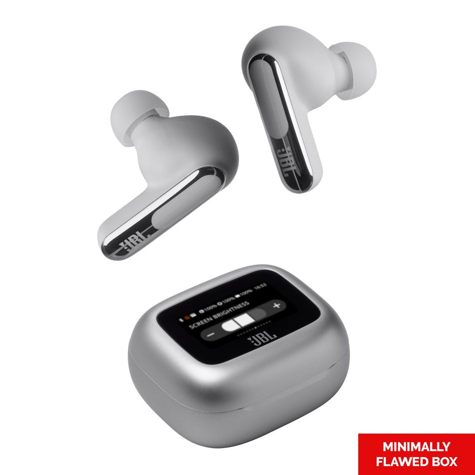 JBL Live Beam 3 Wireless Noise Cancelling Earbuds Silver