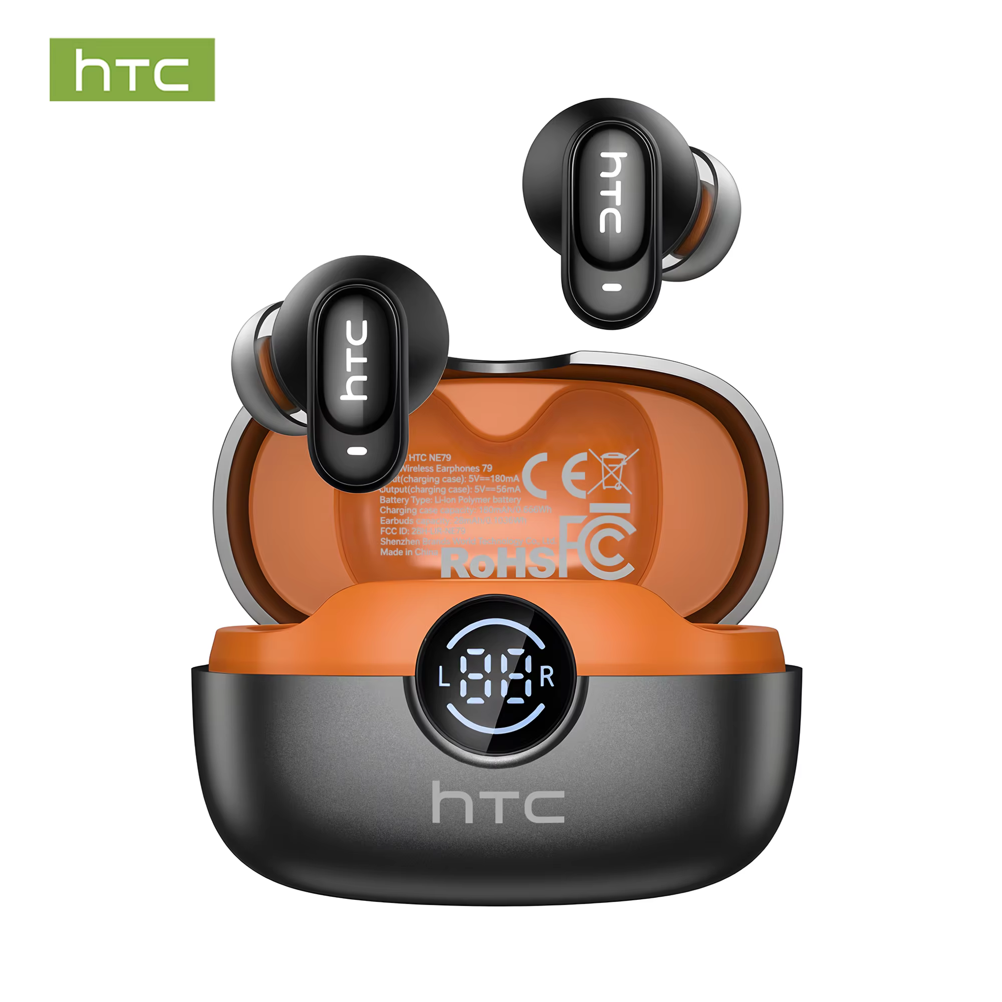 HTC NE79 TWS Bluetooth 6.0 AI Translation Earbuds product image