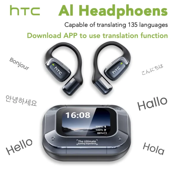 HTC NE25 Bluetooth AI Translator Earbuds with Touch Control