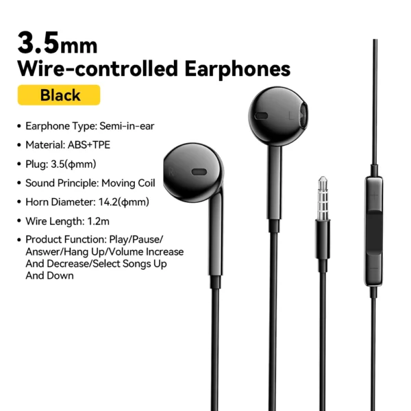Essager 3.5mm Wired In-Ear Headphones with Mic