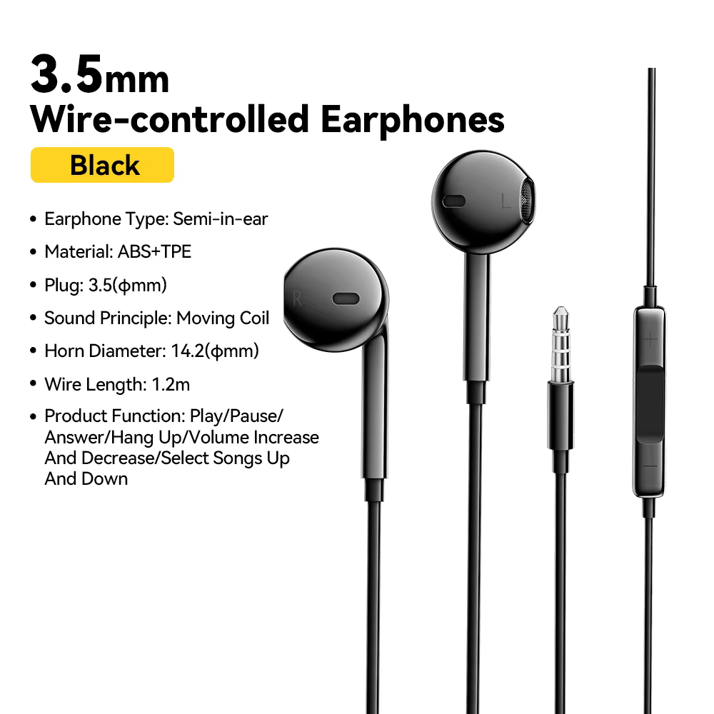 Essager 3.5mm Wired In-Ear Headphones with Mic