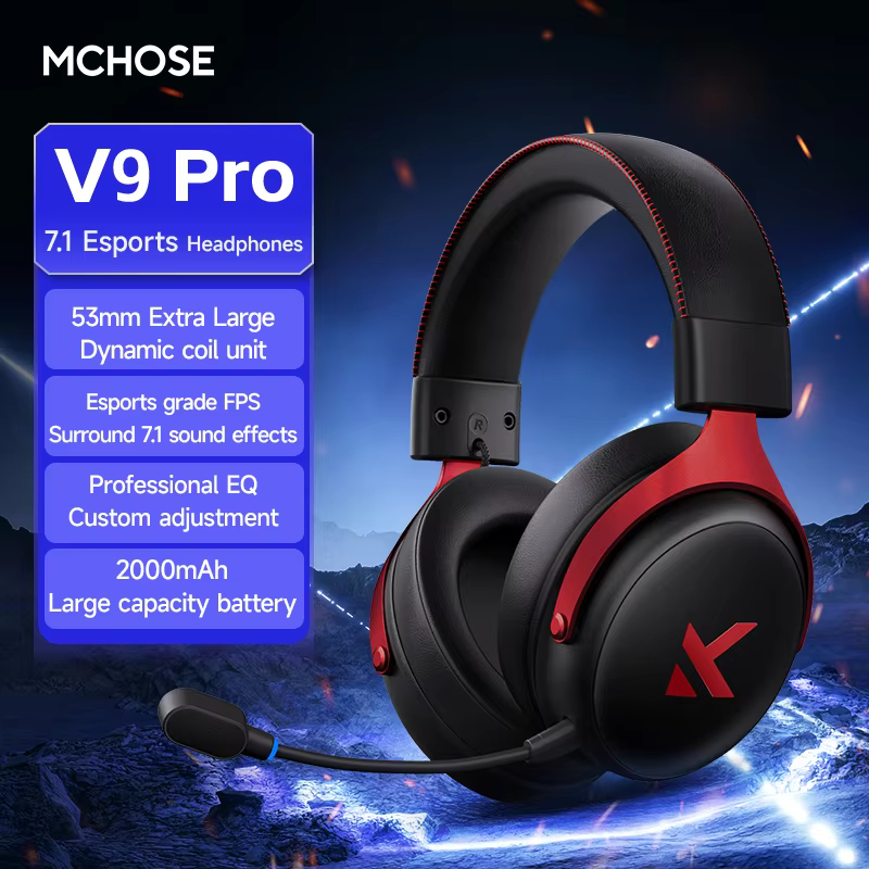 MCHOSE V9 Pro2 Over-Ear Wireless Gaming Headset with Mic