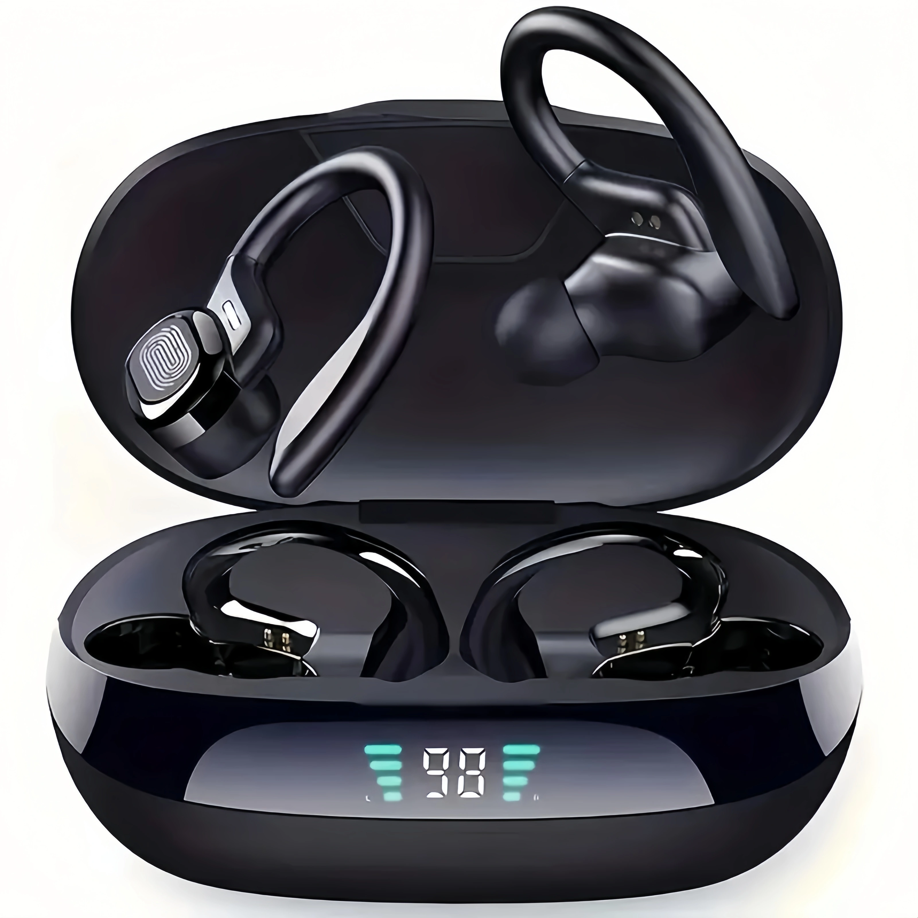 True Wireless Earbuds with Mic & Sports Ear Clips