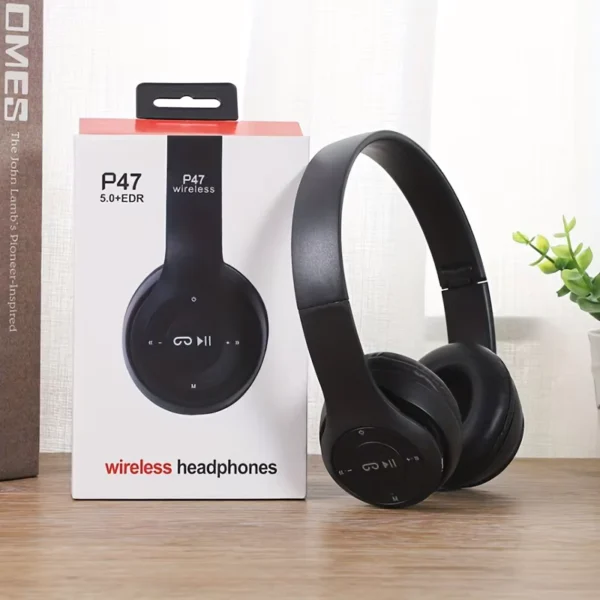 P47 Bluetooth 5.0 Foldable Wireless Over-Ear Headphones