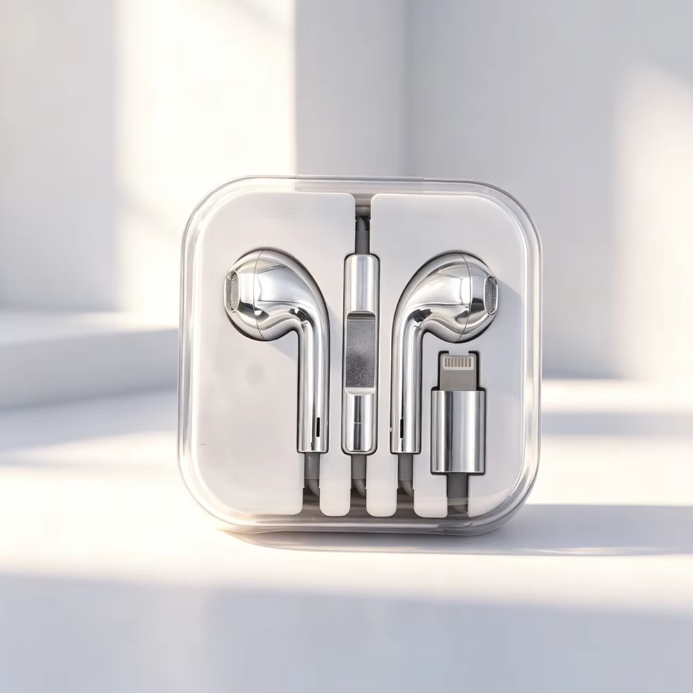 Fashion Silver Wired Type-C & Lightning In-Ear Earphones
