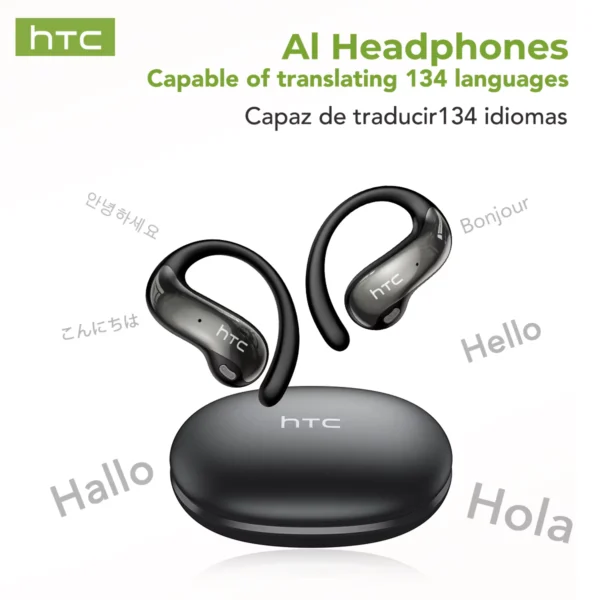 HTC NE19 Bluetooth AI Translation Sports Ear Hook Earphones